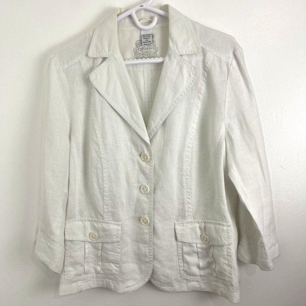 Olsen Europe 100% Linen Lightweight Blazer Sz 10